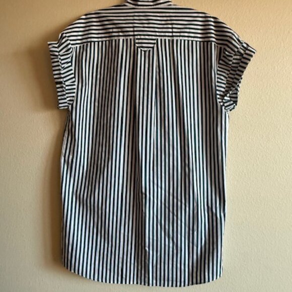 Frame Sheila Striped Shirt Dress Navy & White - Picture 2 of 3